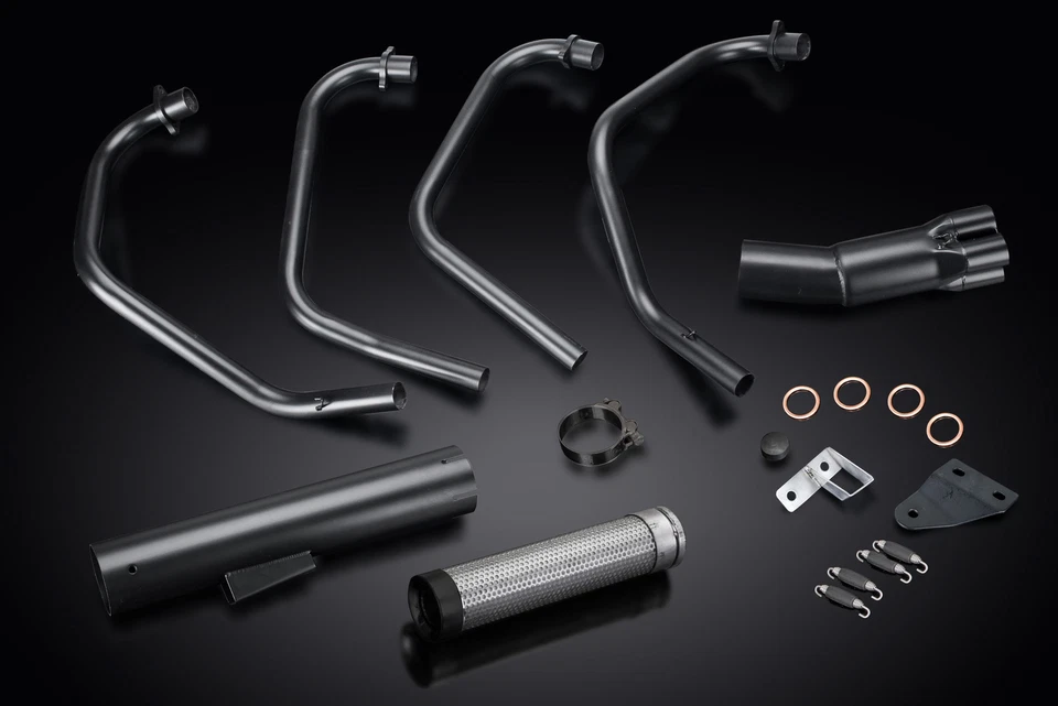 Silenciador recto negro cerámica acero inoxidable 4-1 escape completo Honda CB550F 1975-1977 Foto 4 de 4