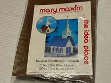 Vintage MARY MAXIM Musical Needlepoint Church kit #271243 New NOS sealed