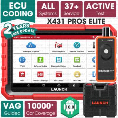 2024 LAUNCH X431 Pros V+ Elite Bidirectional Diagnostic Scanner Key Coding Tool