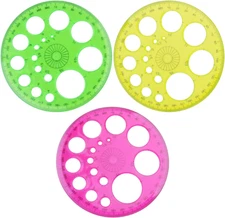 3 Pieces Plastic Template Ruler Circles Drawing Stencil Geometric Tool Multifunc