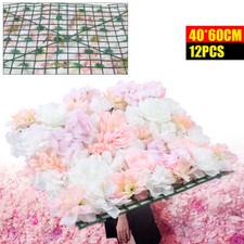 12 Artificial Flower Wall Panel Hydrangea Rose Photo Wall Wedding Home Decor