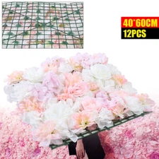 12* Artificial Flower Wall Panel Hydrangea Rose Photo Wall Wedding Home Decor