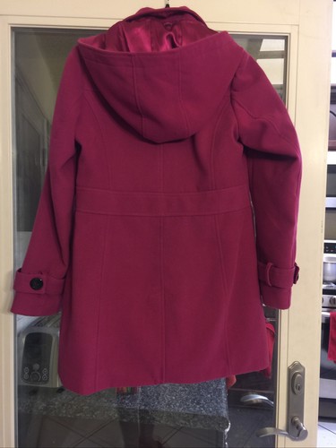 George Dark Pink Fuchsia Coat W/Black Toggles, Loop Closure Small - Picture 3 of 6