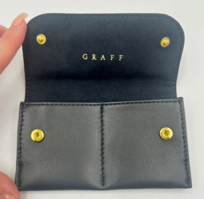 GRAFF Authentic Small Travel Pouch Black Leather Jewelry Accessory