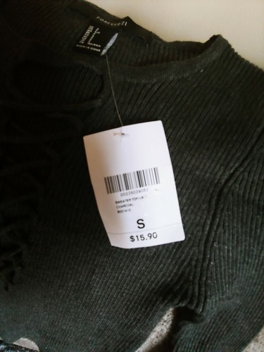 Maglione donna Forever 21 piccolo grigio sottile manica lunga aderente nuovo con etichetta - Foto 3 di 4