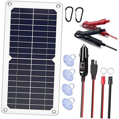  12V Portable Solar Battery Charger & Maintainer - Solar Panel-Built - in 10W
