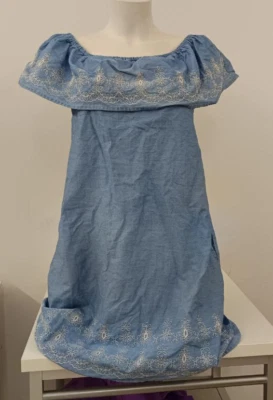 *  Denim Co pfiffiges Sommer Jeans Kleid Gr. 44 TOP mit Stickerei & 2 Taschen - Bild 1 von 4
