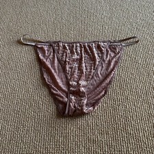Skims Sienna Velvet Logo String Bikini, Size 3X NWT