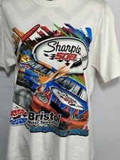 Bristol motor Speedway Shirt Men Medium White Sharpie 500 2005 Leave Your Mark