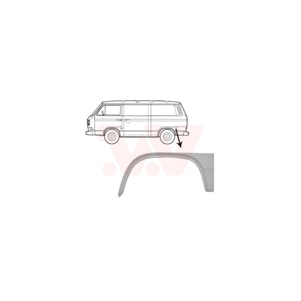 VAN Wezel Reparaturblech Seitenwand Hinten Rechts FüR VW Transporter III Bus-image