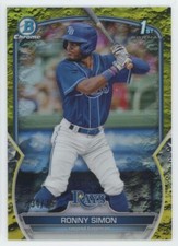 2023 Bowman Chrome Prospects Yellow Refractor Ronny Simon Rookie 34/75 Tampa Bay