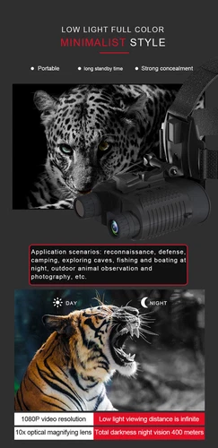 Wiederaufladbare Kopfmontierte FHD Nachtsichtbrille Digital IR Jagd Fernglas - Bild 9 von 17