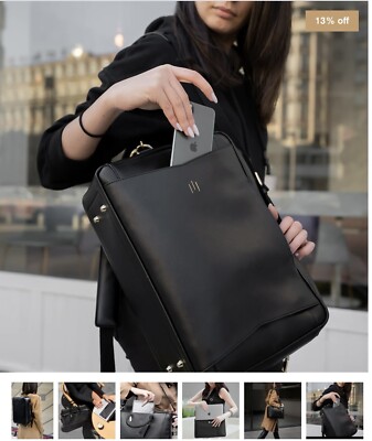 Saffiano Black La Mansio Inc. Purse Bag Tote BackPack NEW Designer