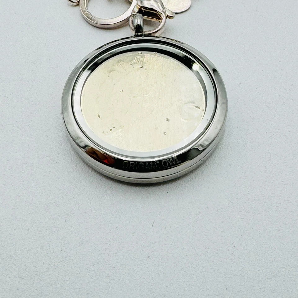 Origami Owl X-Large Hinged Silver Legacy Living Locket Swarovski Crystals + MORE - Image 4 of 4