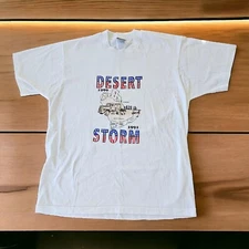 Vtg Operation Desert Storm Shirt XL Made in USA Tee Sceen Stars Single Stitch