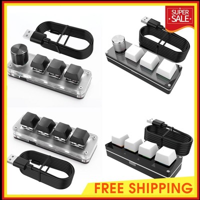 3 Key 1 Knob/4 Key Programming Macro Custom Knob Keyboard RGB Wired USB Hotswap