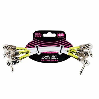 Ernie Ball 6052 Ultraflex 6'' Pancake Patch Cables, Pack of 3, White