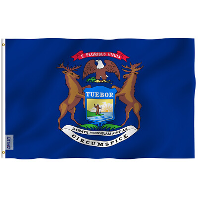 Anley Fly Breeze 3x5 Feet Michigan State Flag - Mich. MI Flags Polyester