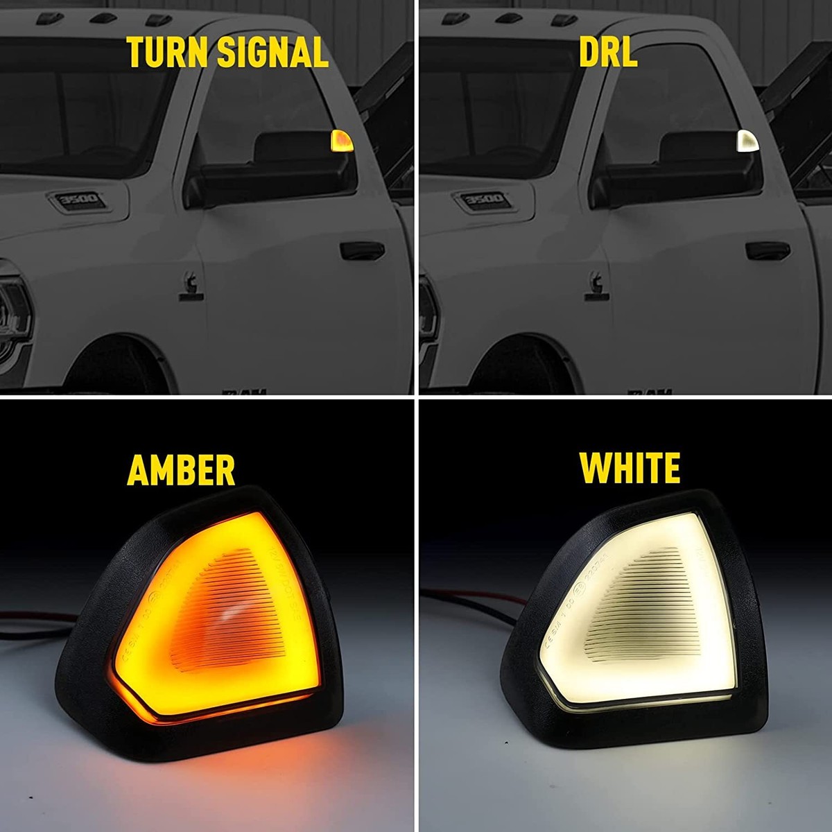Switchback LED Side Towing Mirror Turn Signal Light For Dodge