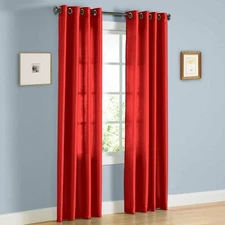 2Pc Semi Sheer Window Curtain DRESSING Home Grommets Top Solid Color MIRA