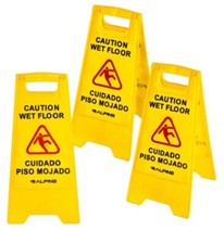 3 Case Pack CAUTION Wet Floor Signs Bilingual 2 Feet Tall  24 Inch  ALP499-3
