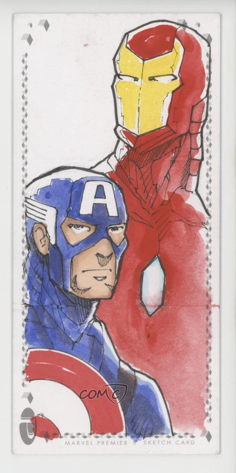 2017 Marvel Premier Sketch Cards Triple Panel 1/1 Anthony Romrell #SKT-TP 0y6z - Image 2 of 3