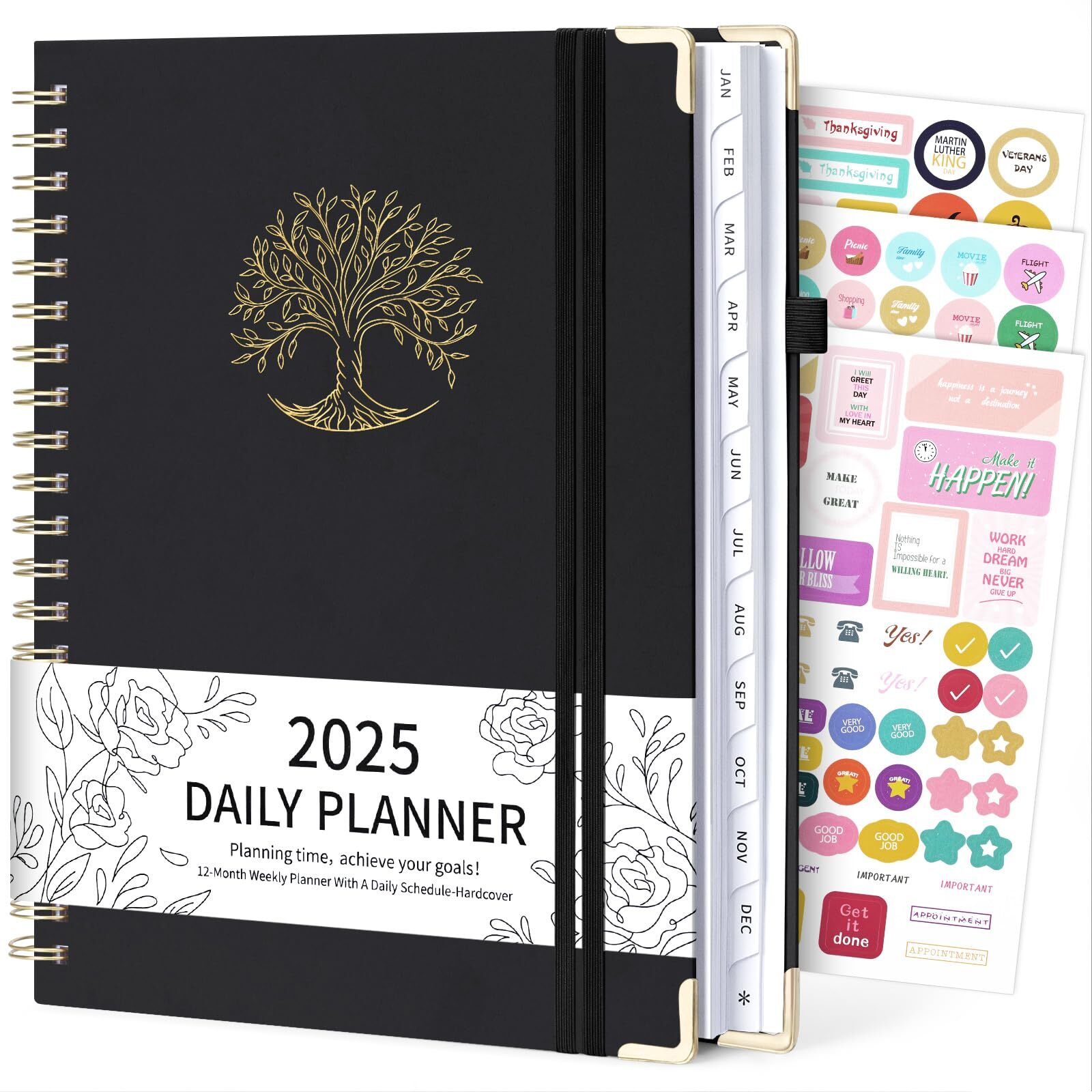 EYROZILL 2025 Planner Daily Planner 2025-2026 Hardcover Planner with Monthly ...