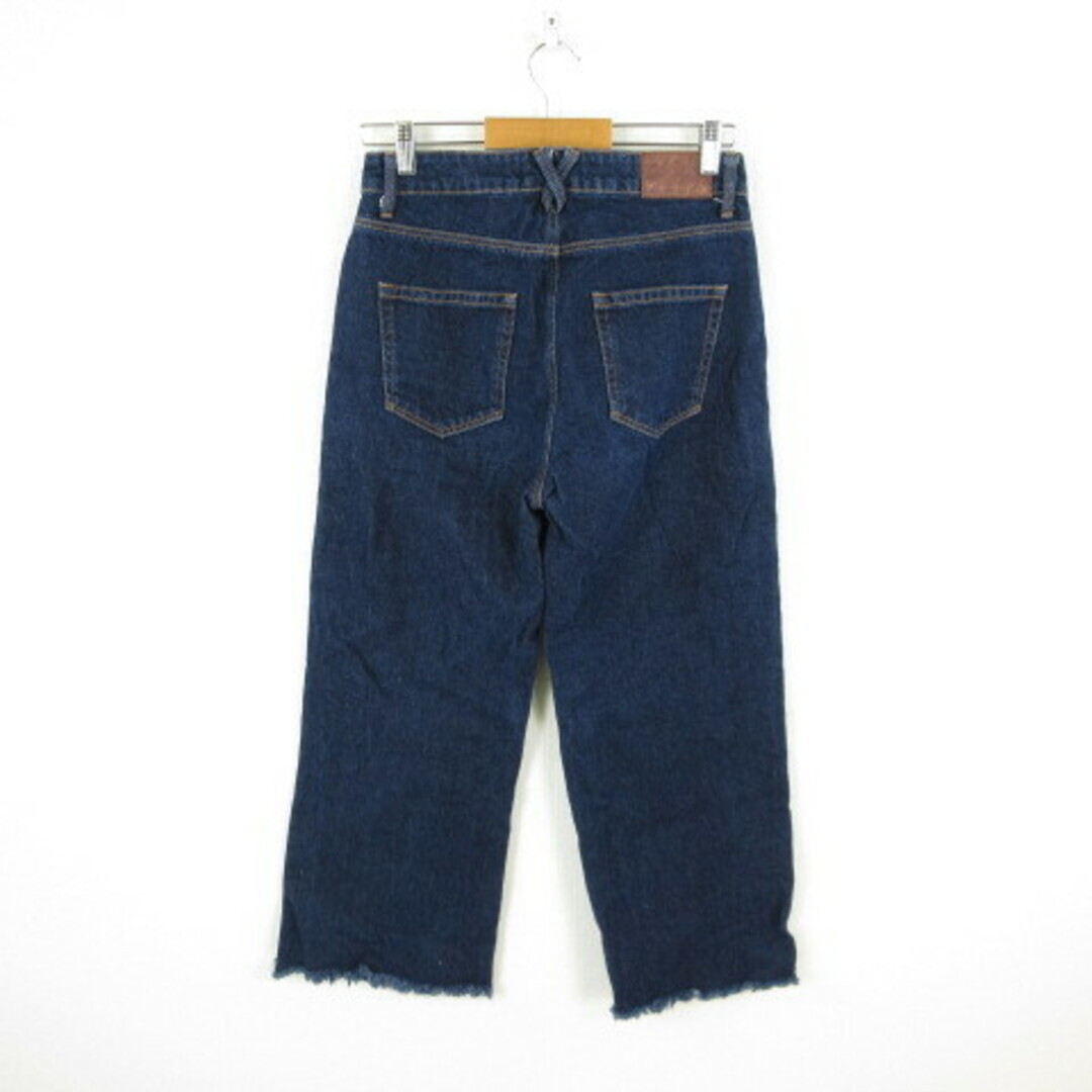 Zara denim pants jeans wide straight navy blue 36*T489 Used