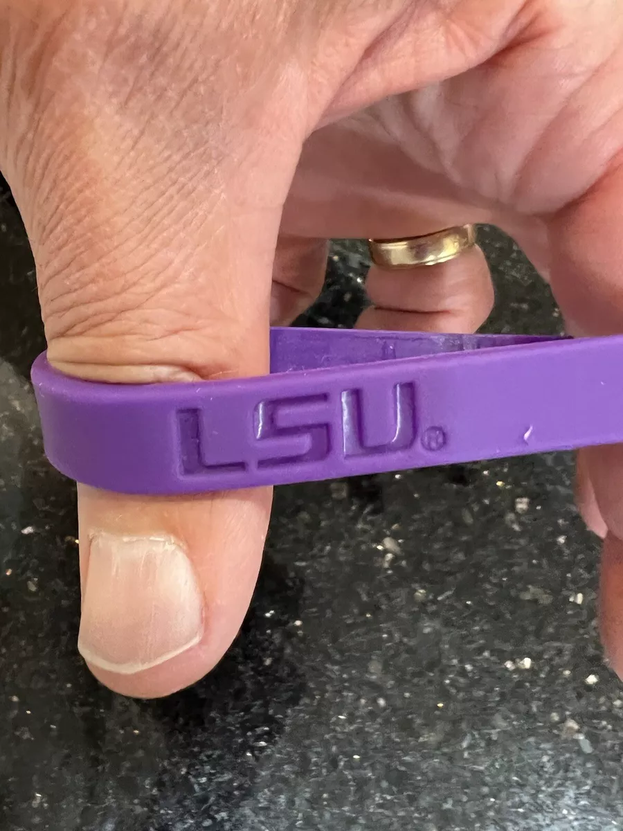 LSU Geaux Tigers NCAA silicone 3 pack wristband set bracelet set