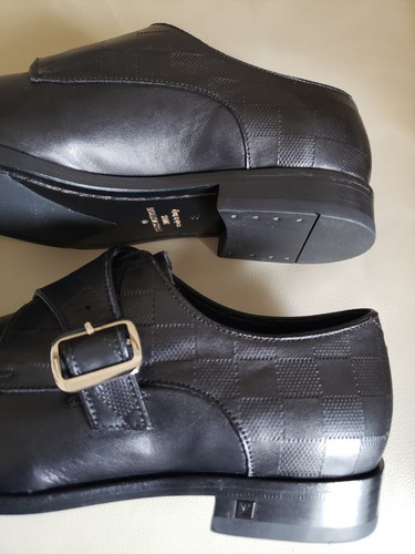 Cinturino Oxford Monk Louis Vuitton da uomo in pelle nera 8 UK/9,5 US Ret $2.000 - Foto 18 di 23