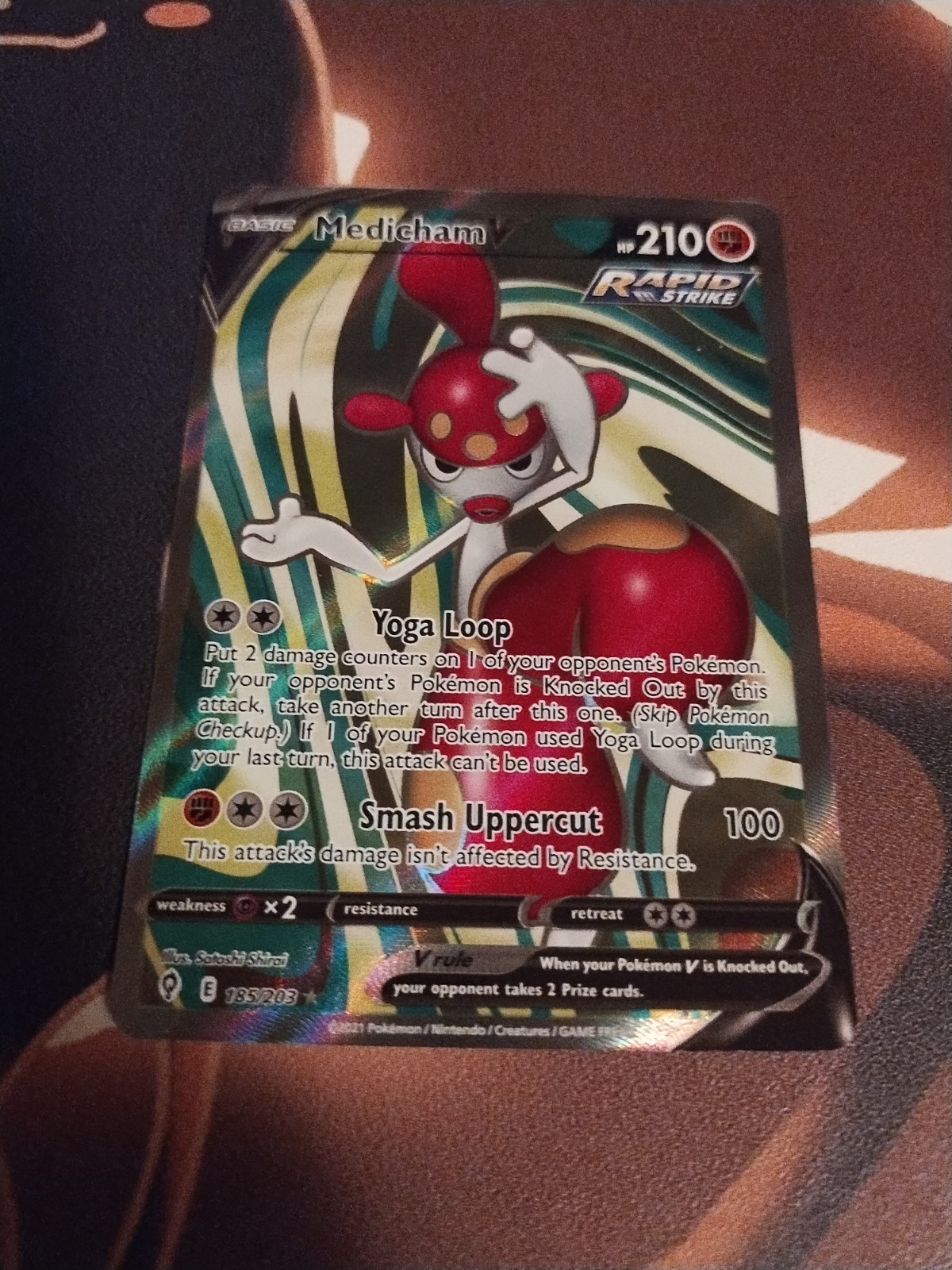 Medicham V (Full Art) 185/203 SWSH07: Evolving Skies Holo-NM