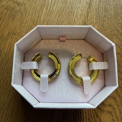 Swarovski Lucent Hoop Earrings with Yellow Crystal RRP £250 GBP NEW