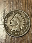 1903 Indian Head Cent Penny. Fine Condition. Free Shipping