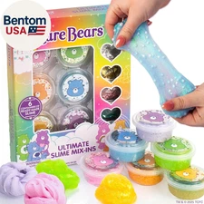 Care Bears Ultimate Slime Mix-Ins, 6-Pack Scented with Cloud & Glitter Slime, Pa