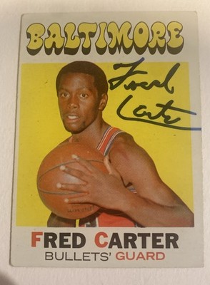 1972-73 Topps Basketball Fred Carter Autographed Card TC1789