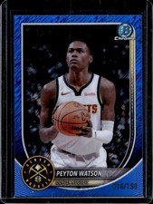 2025-26 Bowman Peyton Watson Chrome Blue Shimmer Refractor #/150 Nuggets