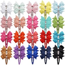 40PCS Snap Hair Clips with Bows Grosgrain Ribbon, 2 Inch 1 Count Pack of 40 