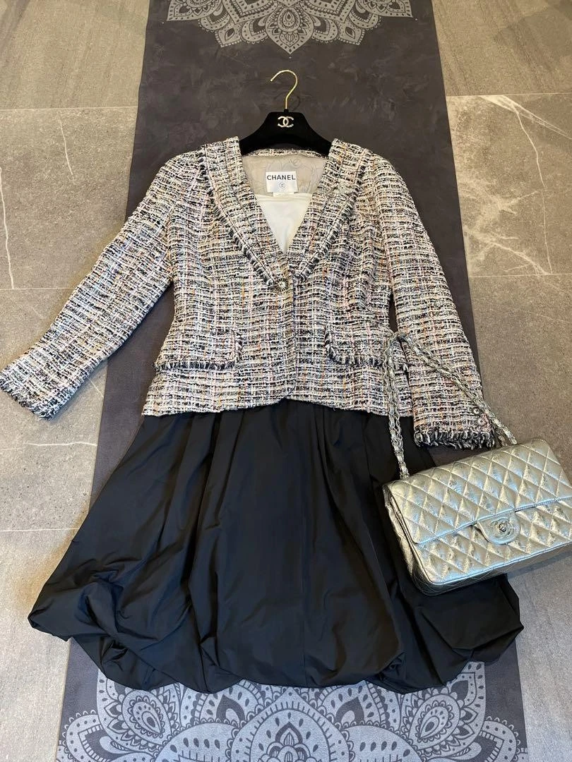 Chanel Abbigliamento Primaverile Giacca Tweed Misto Ingresso Cerimonia Laurea