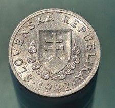 UNC  - 1942 -  Slovakia -  50 Halierov - Excellent ALU coin!