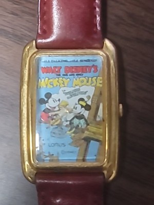 VINTAGE LORUS DISNEY MICKEY & MINNIE MOUSE Building WATCH V515-5A70 New Works