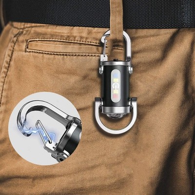 COB LED Keychain Flashlight Multifunctional Pocket Flashlight USB Rechargeable P