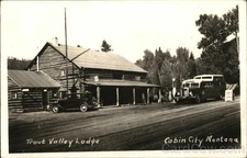 Cabin City, Montana MT Trout Valley Lodge Original Vintage Real Photo RPPC