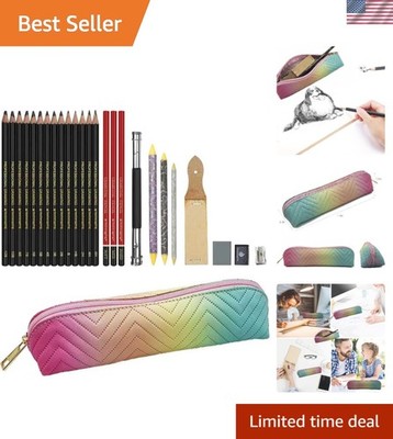 Complete 26-Piece Art Supplies Kit for Beginners & Professionals Portable & Cute