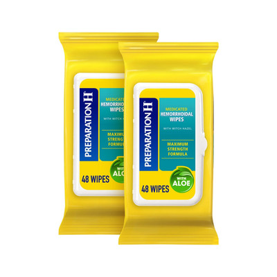 Preparation H Flushable Wipes with Witch Hazel for Hemorrhoid Relief - 96 Count