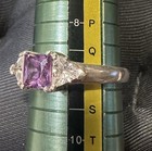 Size 9 Sterling Silver Amethyst And CZ Ring — photo 3