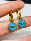 Sophie Allport(?) gilded silver and enamel moths earrings