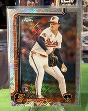 2025 TOPPS CHROME LOGOFRACTOR - CADE POVICH - ROOKIE CARD - BALTIMORE ORIOLES