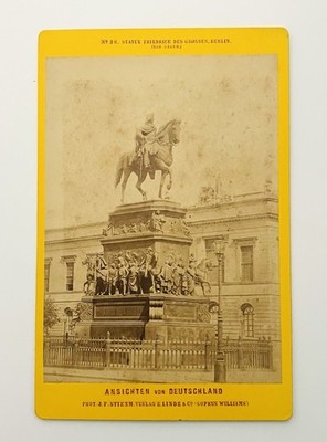 Antique 1880 CDV, Denkmal Frederick the Great by J.F. Stiehm, Berlin