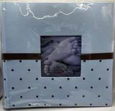 Pioneer Embroidered 200 Photo Frame Fabric Cover Photo Album Baby Blue