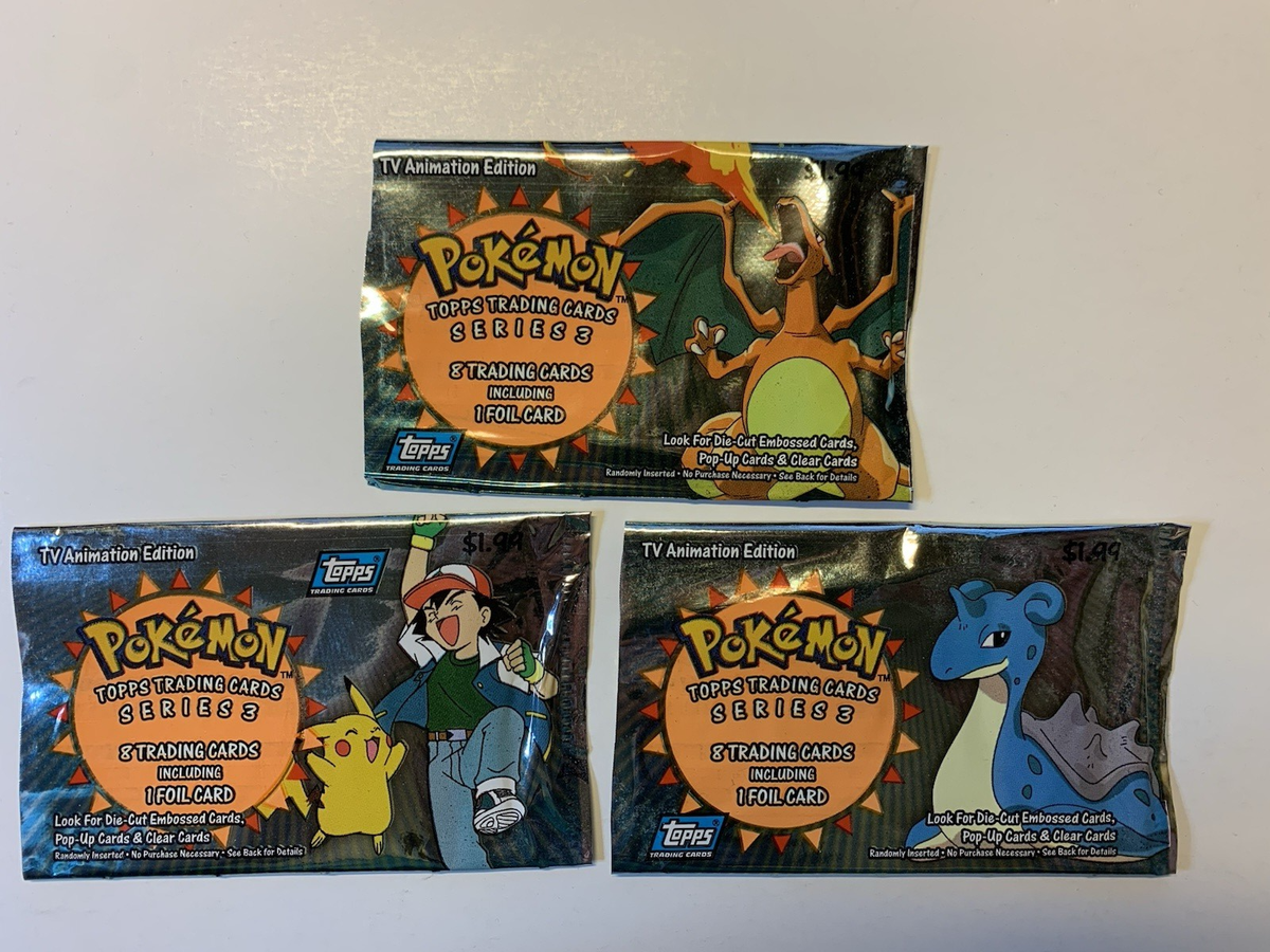 3 Vintage Topps Pokemon TV Animation Edition Series 3 Empty Booster Pack  Wrapper for sale online | eBay